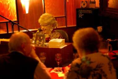 Woman playing piano at Nye's Polonaise in Minneapolis