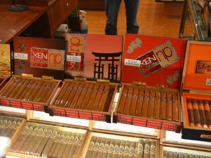 Cigar selection at Phildealphia's holt's cigars