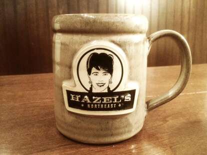 A coffee mug at Hazel's Northeast