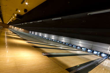 Brunswick's interior bowling lanes