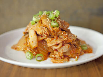 pork and kimchee at Izakaya Den