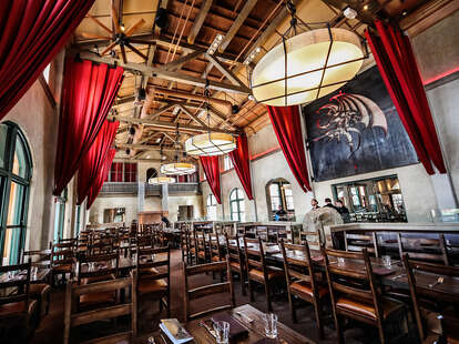 Dining room at Stone Brewing World Bistro & Gardens - Liberty Station in San Diego.