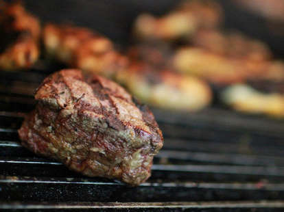 steak on grill