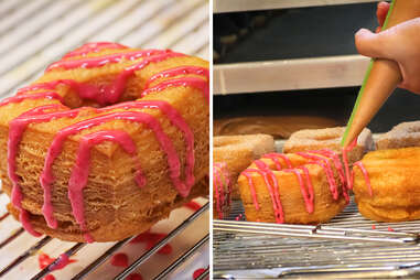 Cro-Bars with a raspberry glaze at Donut Bar in San Diego.