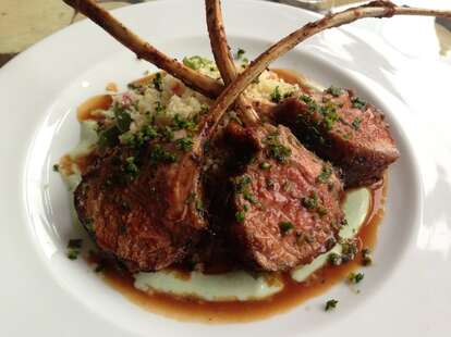 Oven Roasted Colorado Lamb Rack with Fava Bean Cous