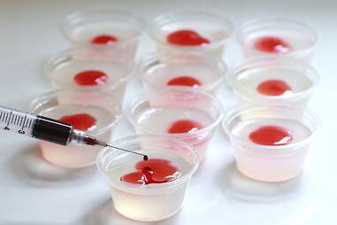 Blood Slide jello shots from Dexter. 