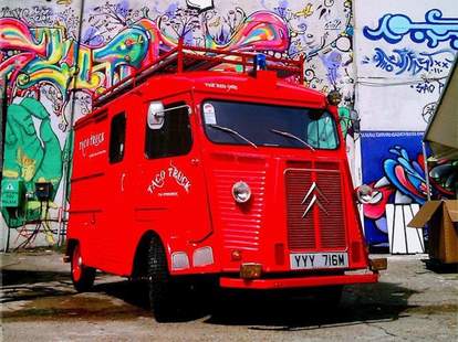 Taco truck at truck stop london