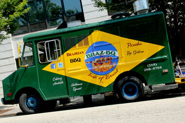 The Braz BQ truck's Brazilian flag exterior