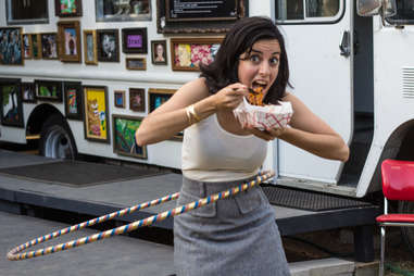 Patrizi's Leyla Shams hula hooping