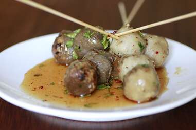 Look Chin Ping meatballs at Kala Noodles & Grill. 