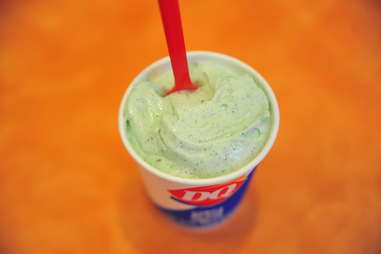 mint oreo blizzard at Dairy Queen