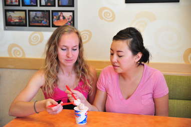 girls eating Blizzards at Dairy Queen