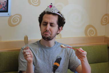 guy eating a Blizzard at Dairy Queen