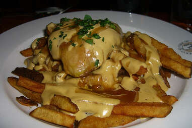 Au Pied de Cochon Montreal sausage poutine gravy