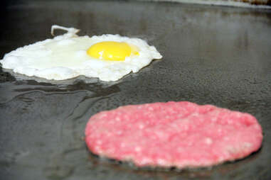 Frying an egg, grilling a burger at Griddler's
