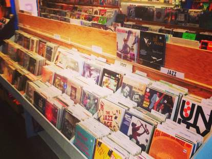 Rows and rows of vinyl at Waterloo Records