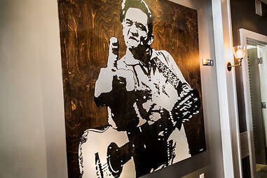 Johnny Cash painting at Sea and Smoke in Del Mar.