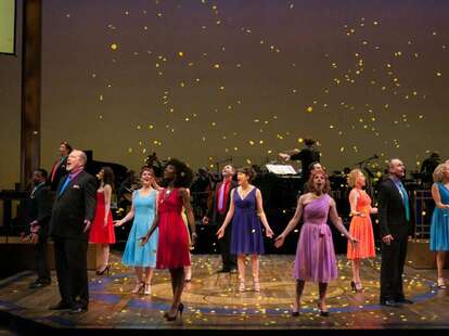 A performance on stage at the Guthrie Theatre