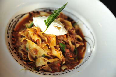 fresh pappardelle bolognese at Harman's eat + drink