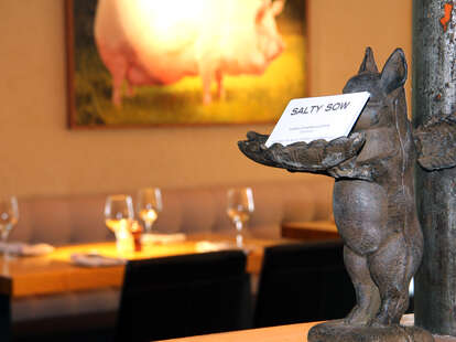 interior of salty sow in austin texas