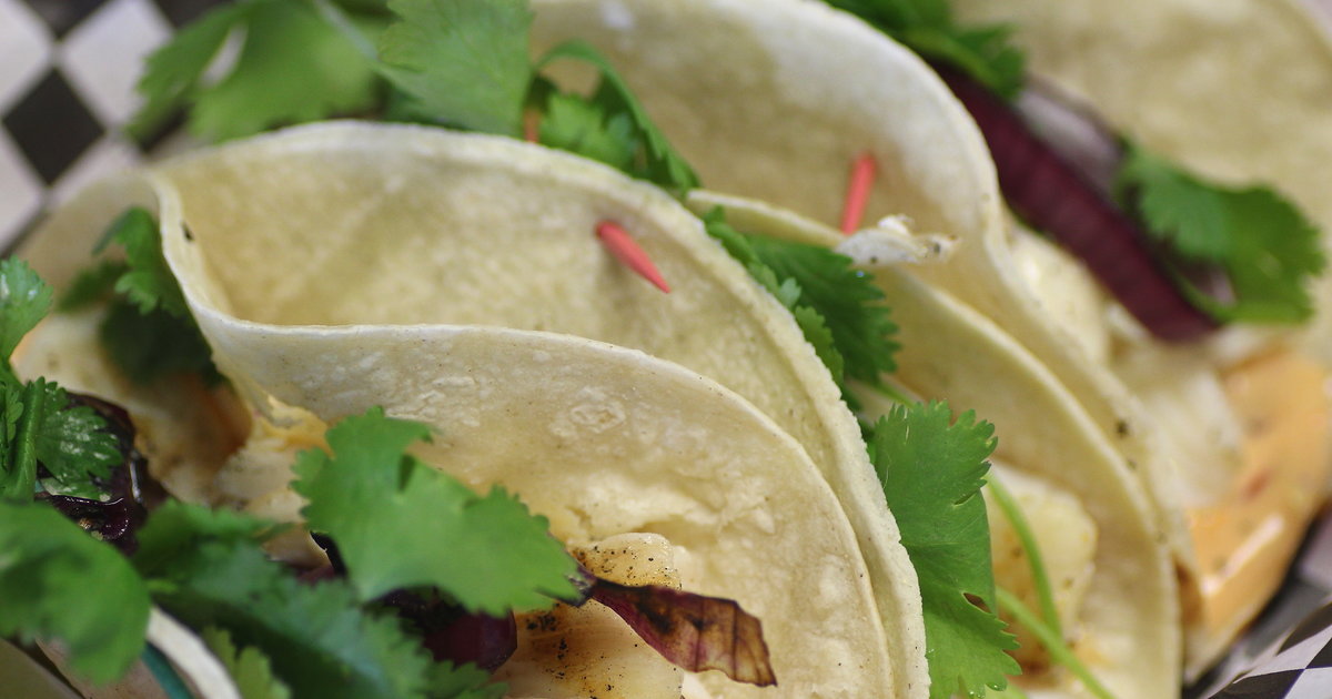 Darin Koch's hot halibut cheek tacos w/ fresno aioli Thrillist