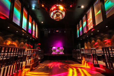 The largest disco ball on the West coast at Bang Bang in the Gaslamp District San Diego. 