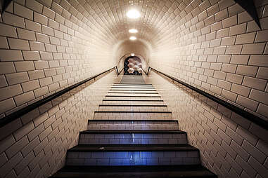The Tokyo subway tunnel entrance at Bang Bang in the Gaslamp District San Diego. 