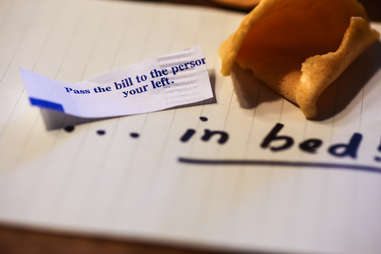 add in bed to fortune cookies