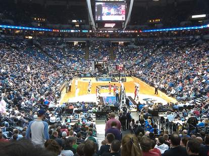A Timberwolves game at the Target Center