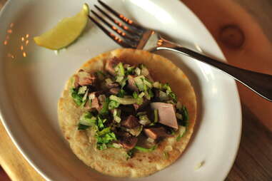 lengua taco at Agave Taco Bar