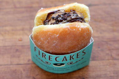 Ice cream donut sandwich at Firecakes in River North
