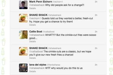 Shake Shack fresh fries Twitter replies