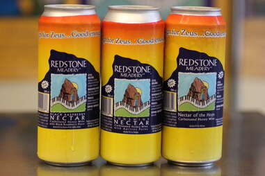 cans of Redstone Meadery's mead
