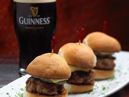 Sliders and Guinness at Fado Irish Pub