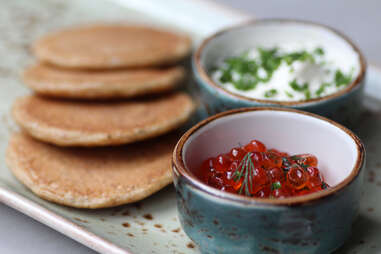 Red caviar at CH Distillery in the West Loop