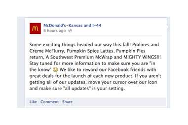 McDonald's Kansas and I-44 Facebook
