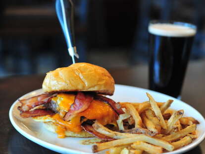 Double Decker burger at Churchill's