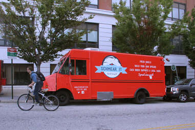 The Schmear It Truck parked at 33rd and Arch Sts on the Drexel Campus