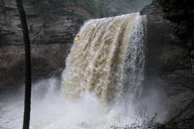 dane goes over big waterfall