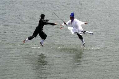 Water kung fu at Wild Duck Lake Resort in Kunming, China