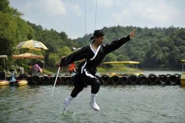 Water kung fu at Wild Duck Lake Resort in Kunming, China