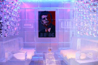 Painting of JFK at Frost Ice Bar