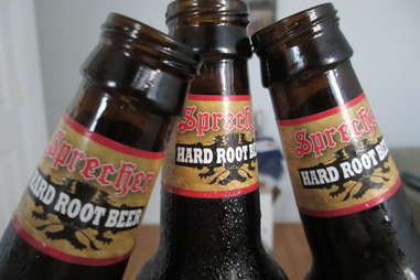 Sprecher Bourbon Barrel Hard Root Beer bottles