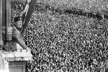 Mussolini on a balcony