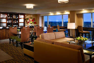 The concierge floor lounge at the Marriott Louisville East