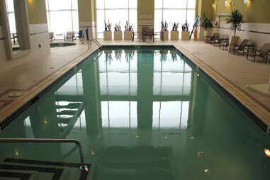 The indoor pool at the Marriott Louisville East