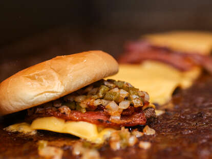 P. Terry's burger on the grill