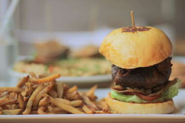 Burger and fries