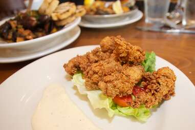 Smoked, fried oysters