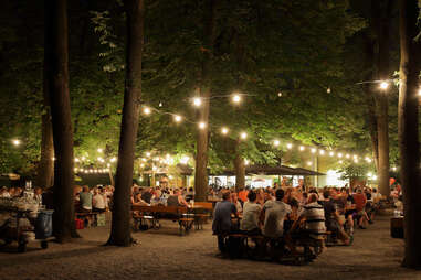 biergarten at night